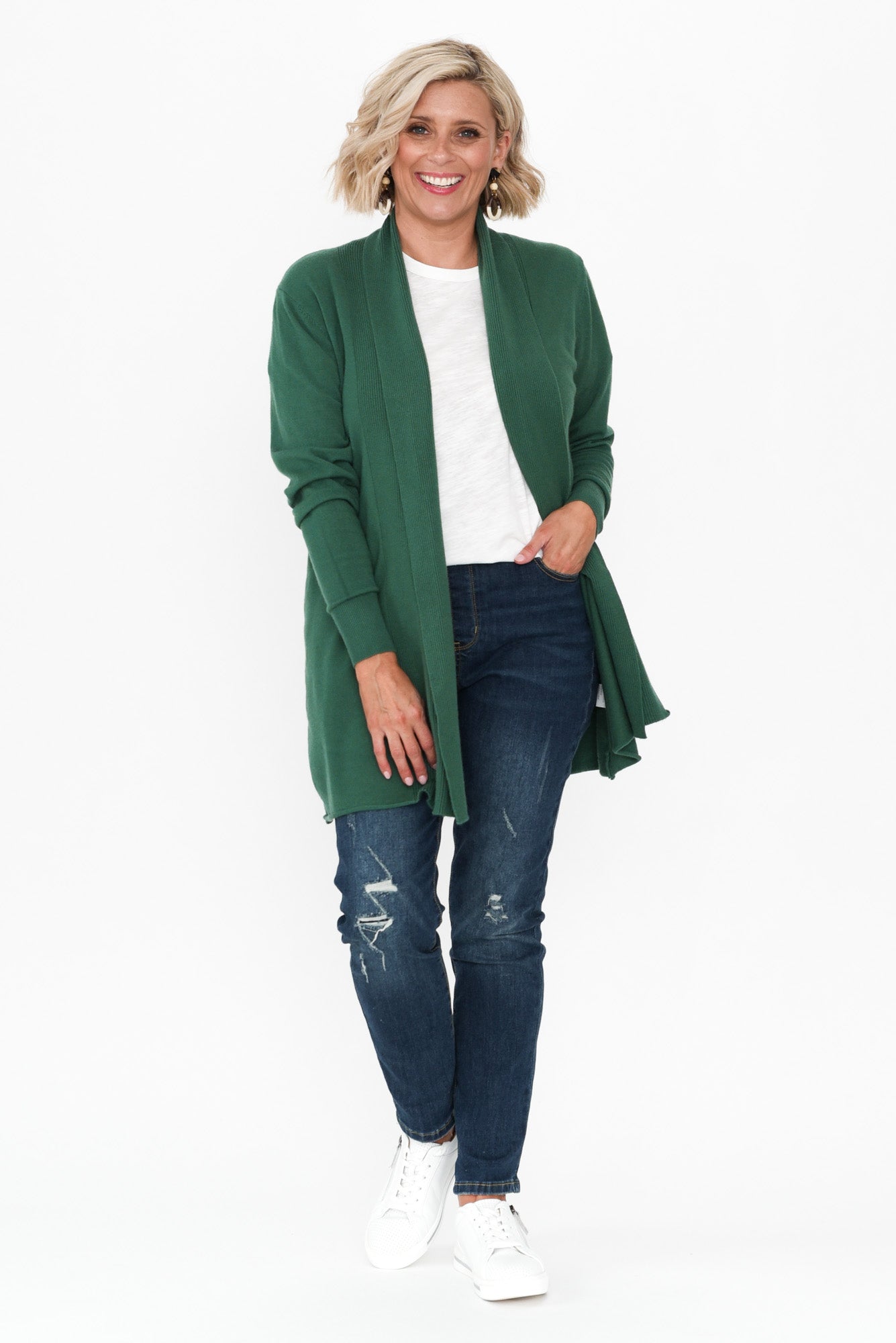 Mabelle Green Cotton Blend Cardigan