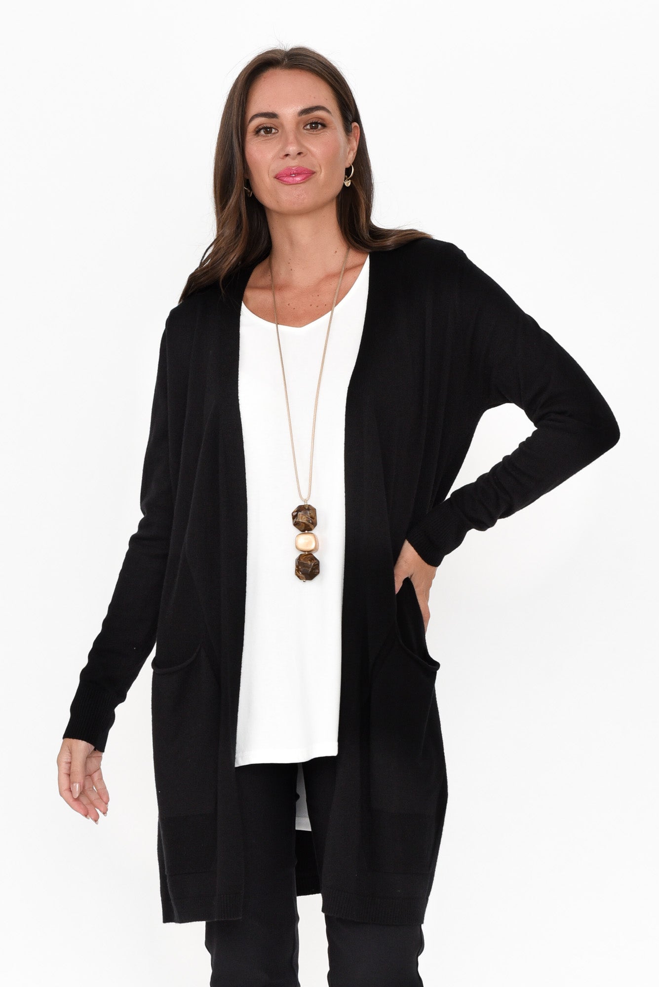 Mary Black Pocket Cardigan