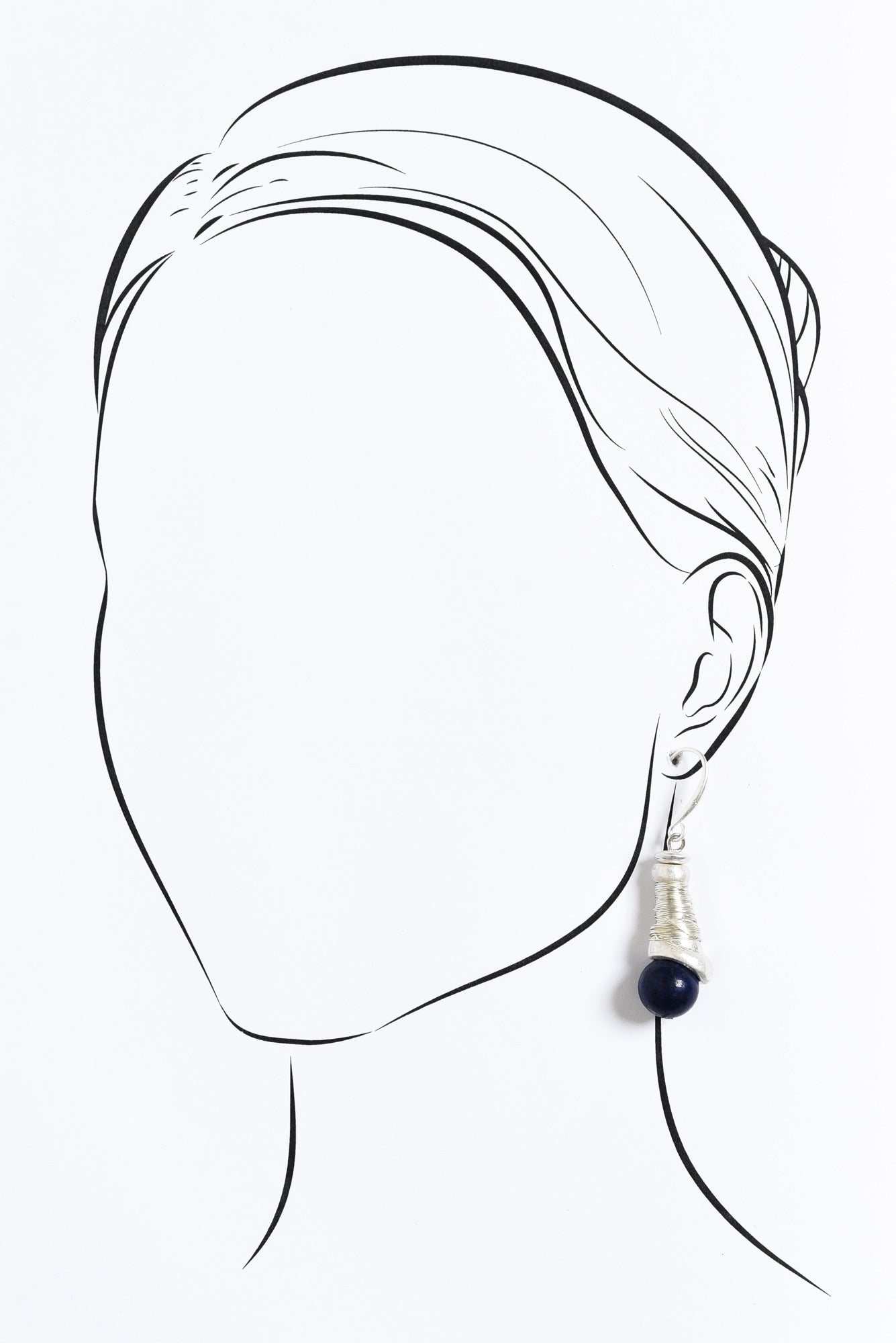 Ovolo Blue Ball Drop Earrings