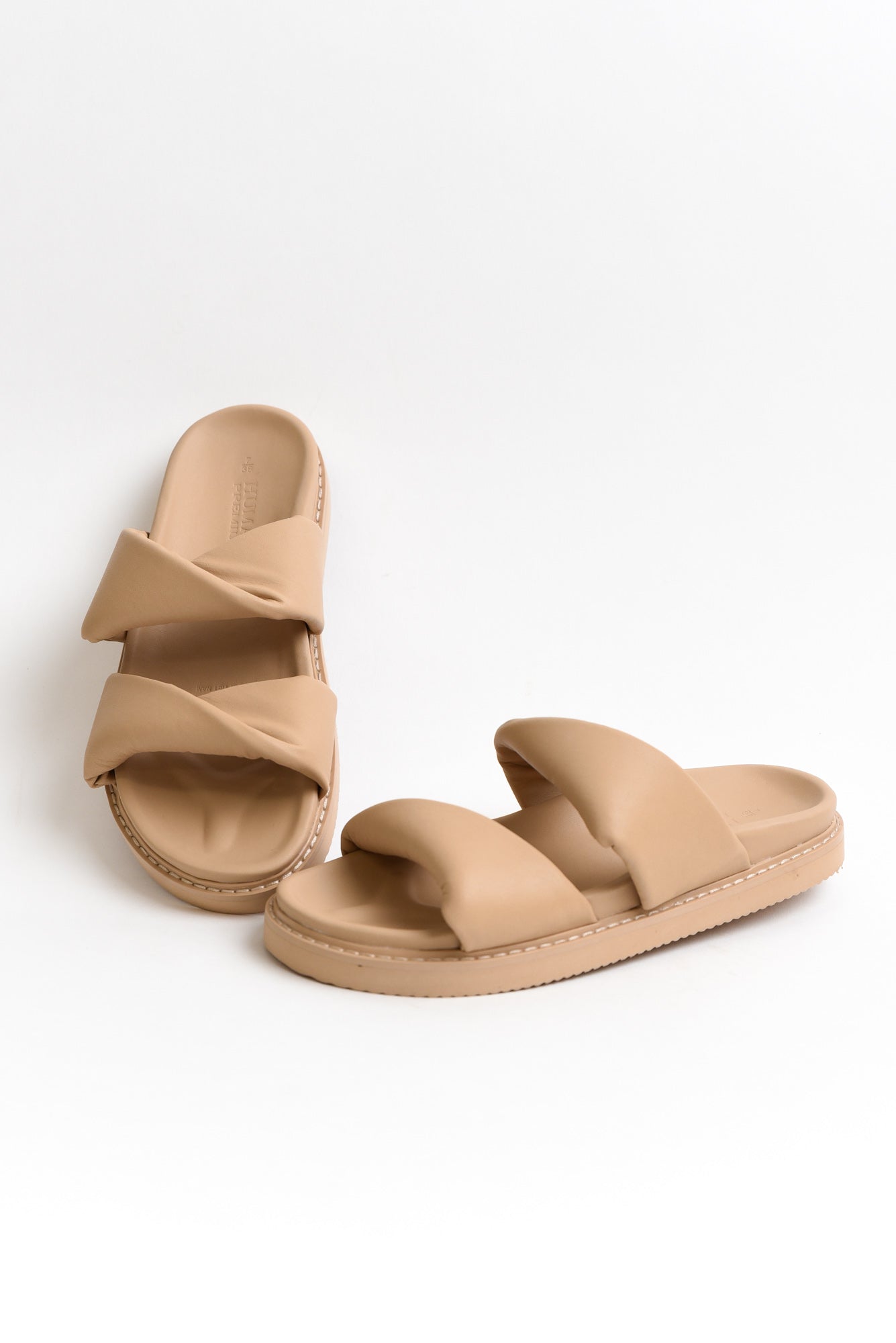 Tactful Nude Leather Slide