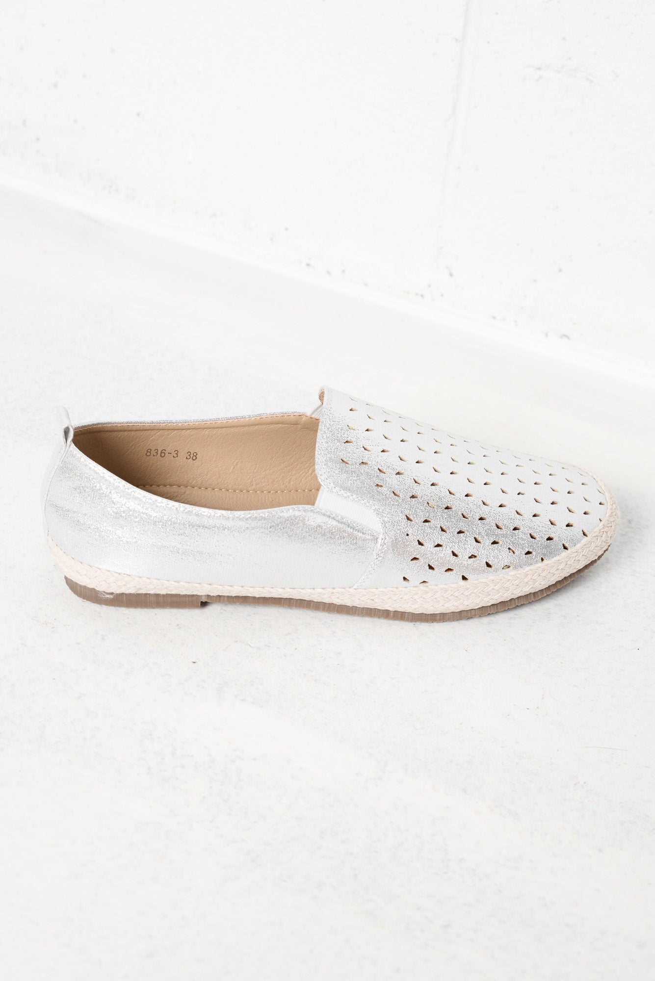 silver slip on shoes
