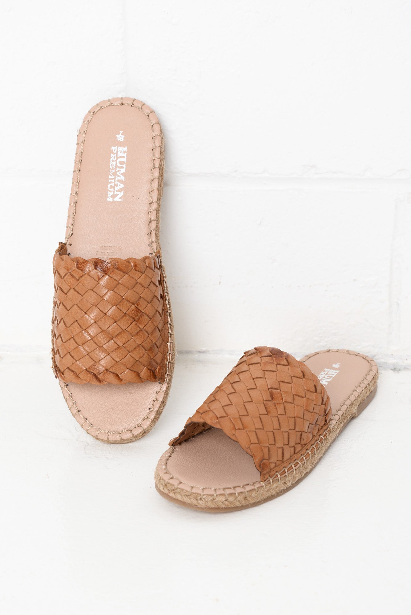 Chrissy Tan Woven Leather Slide – Blue 