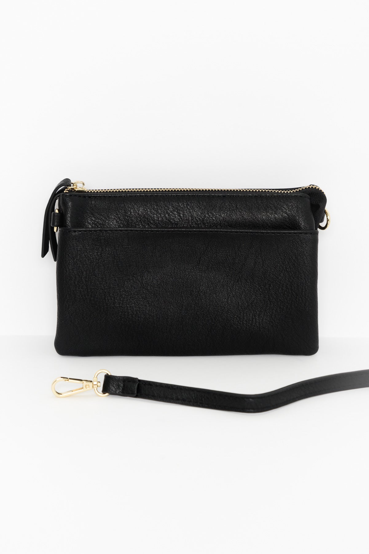 black vegan leather bag