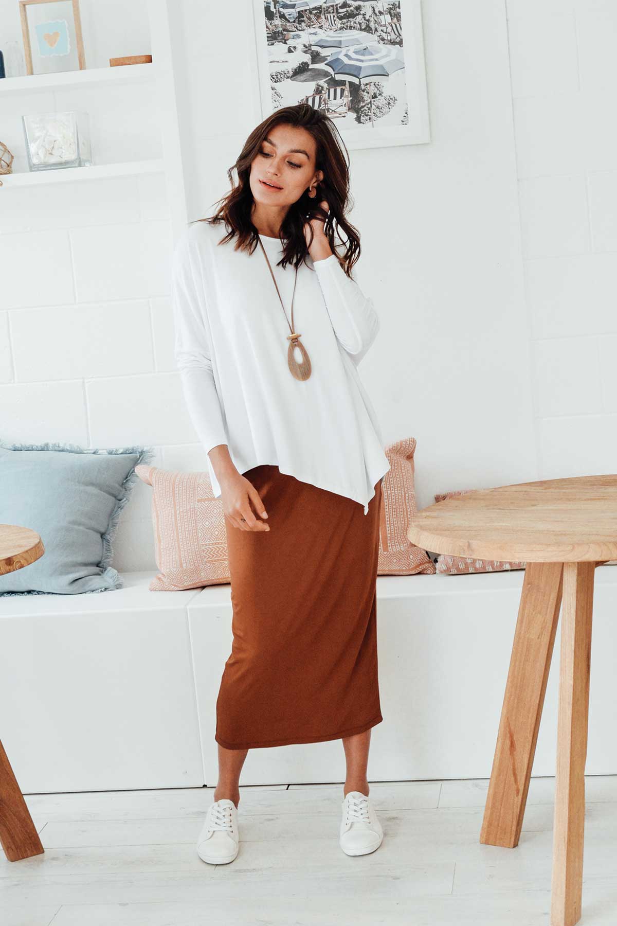 bronze maxi skirt