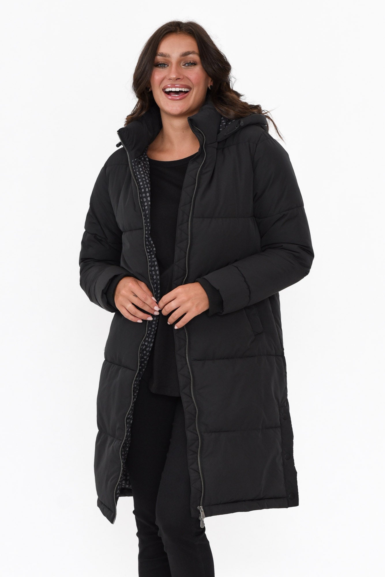 Camelia Black Puffer Jacket