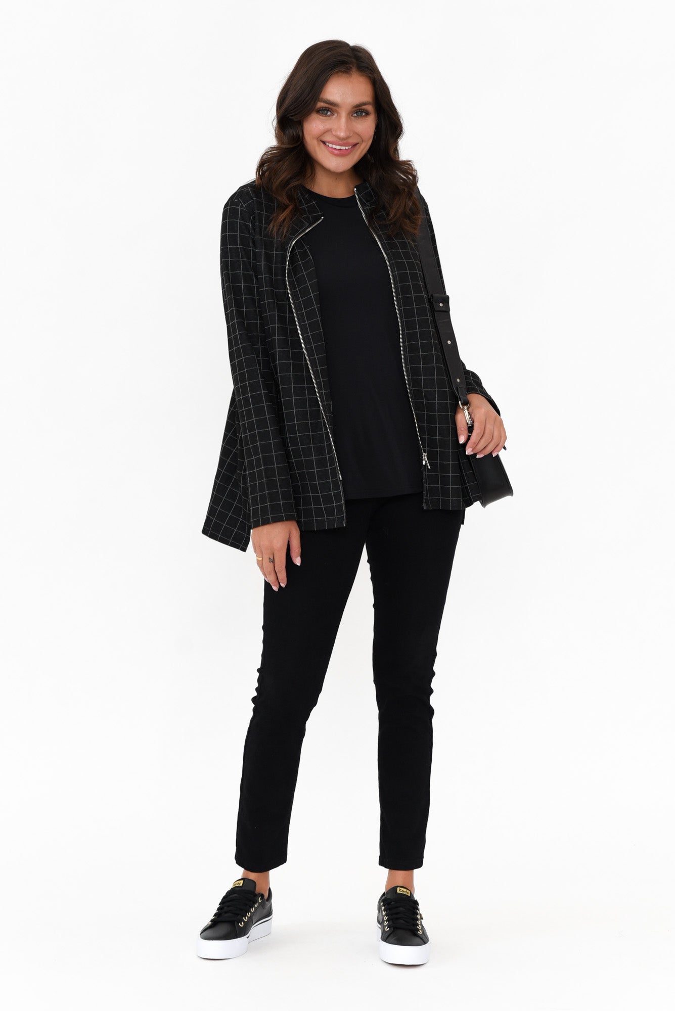 Derby Black Check Zip Jacket