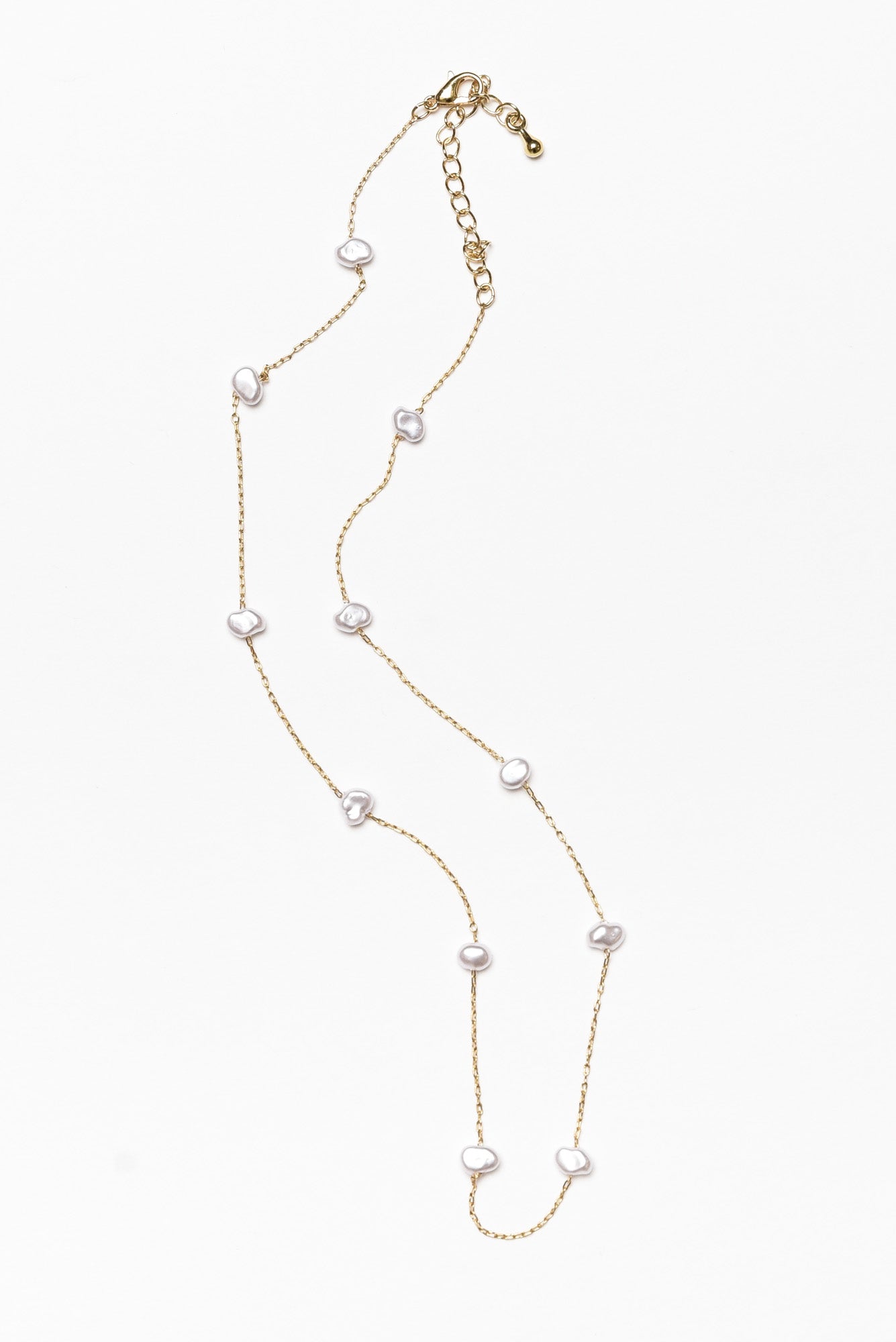 Eleanor Gold Pearl Chain Necklace