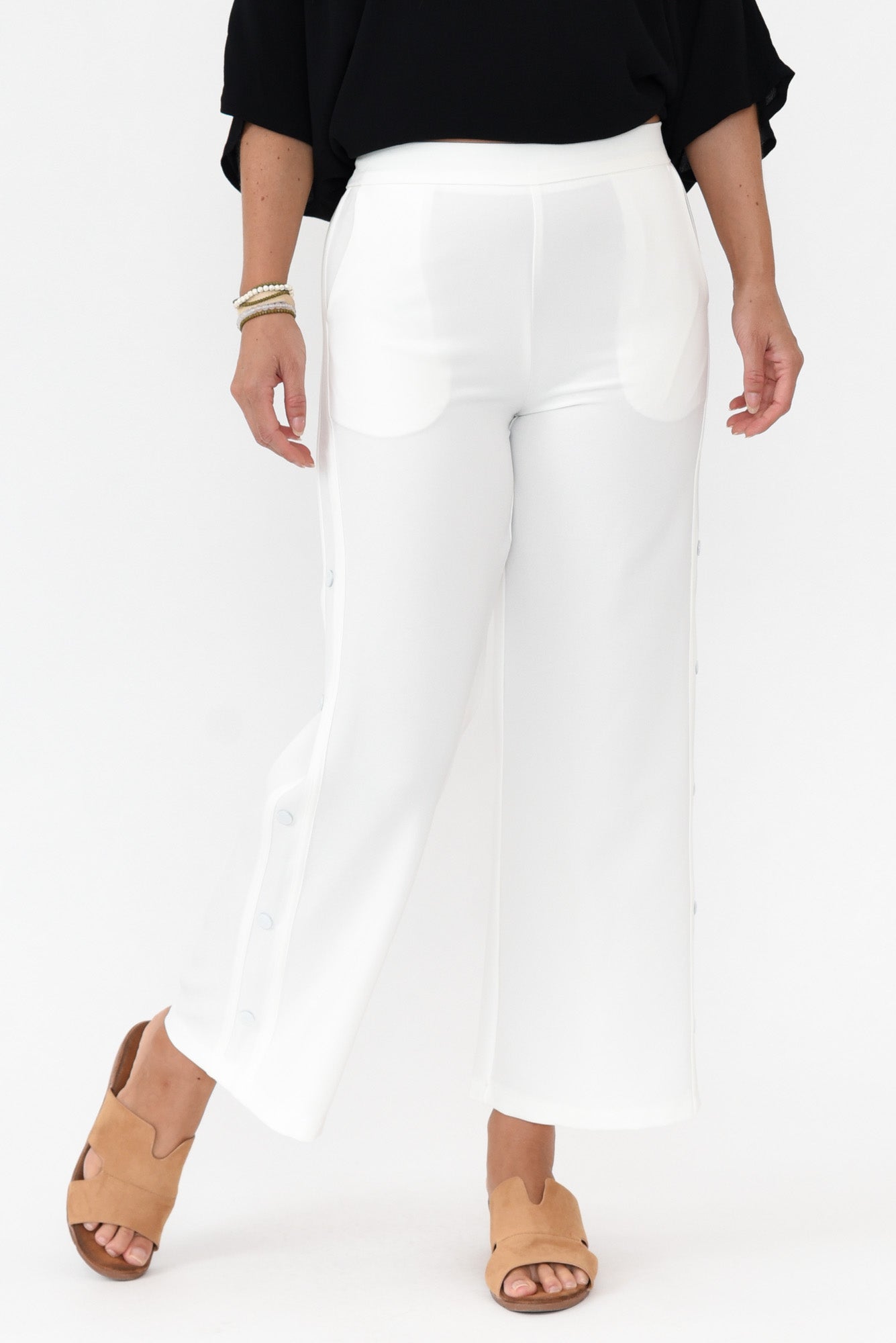 Estelle White Wide Leg Pants