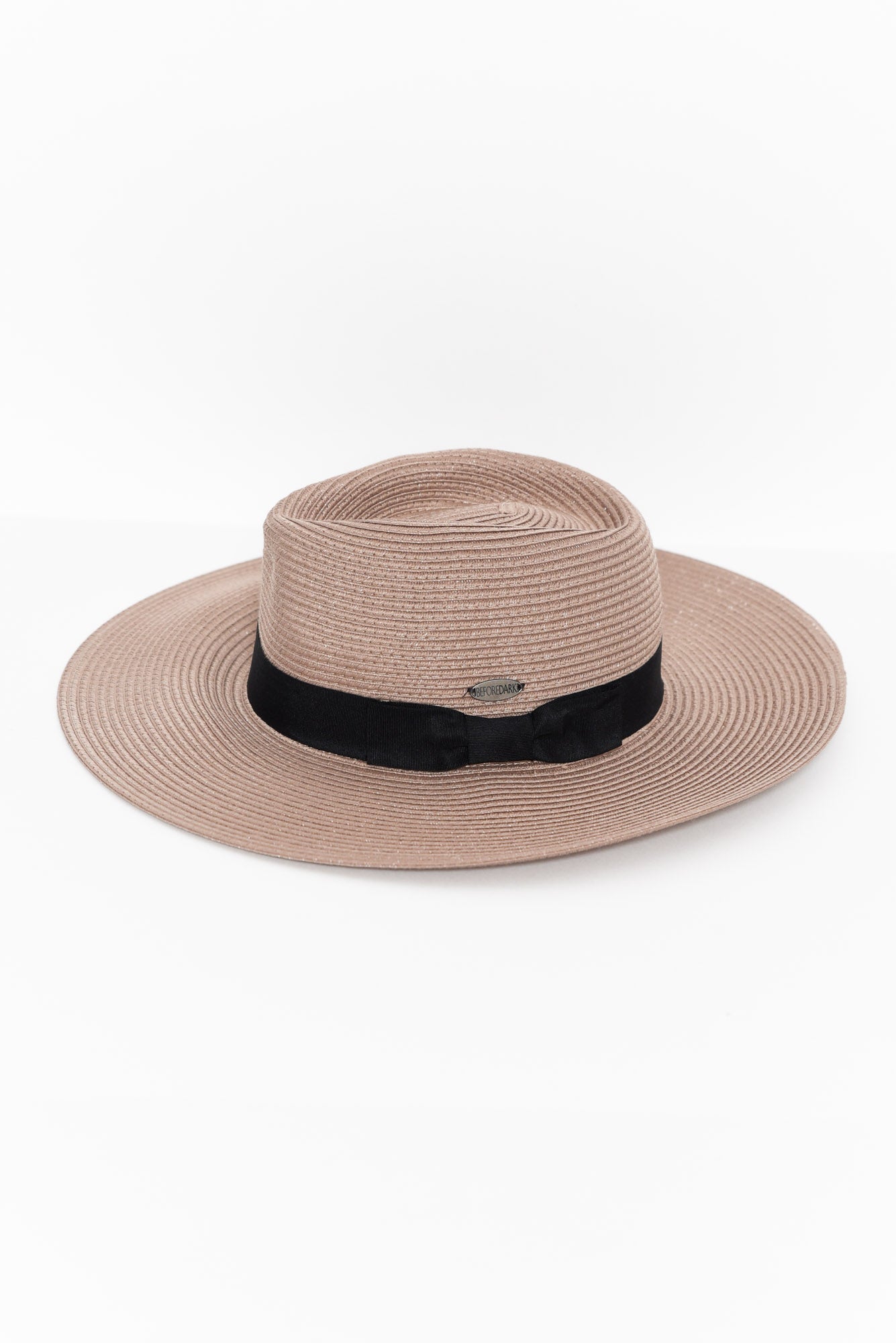 Fiona Taupe Wide Brim Travel Fedora