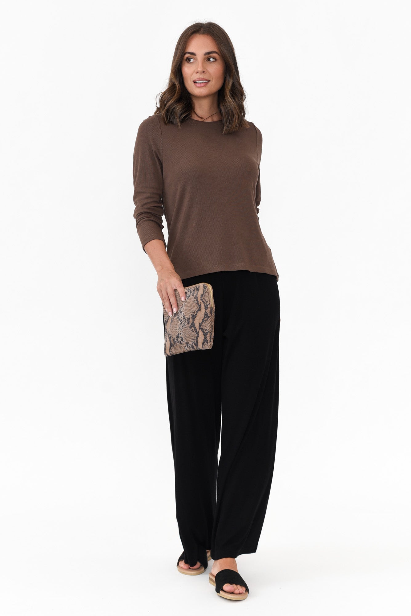 Joplin Black Bamboo Wide Leg Pants