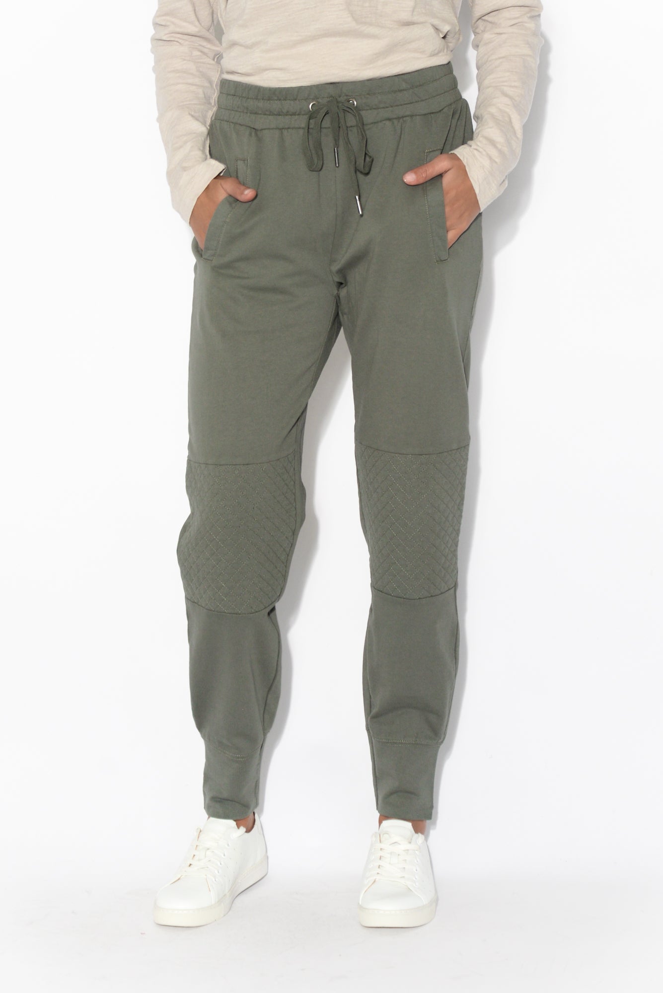 khaki drawstring joggers