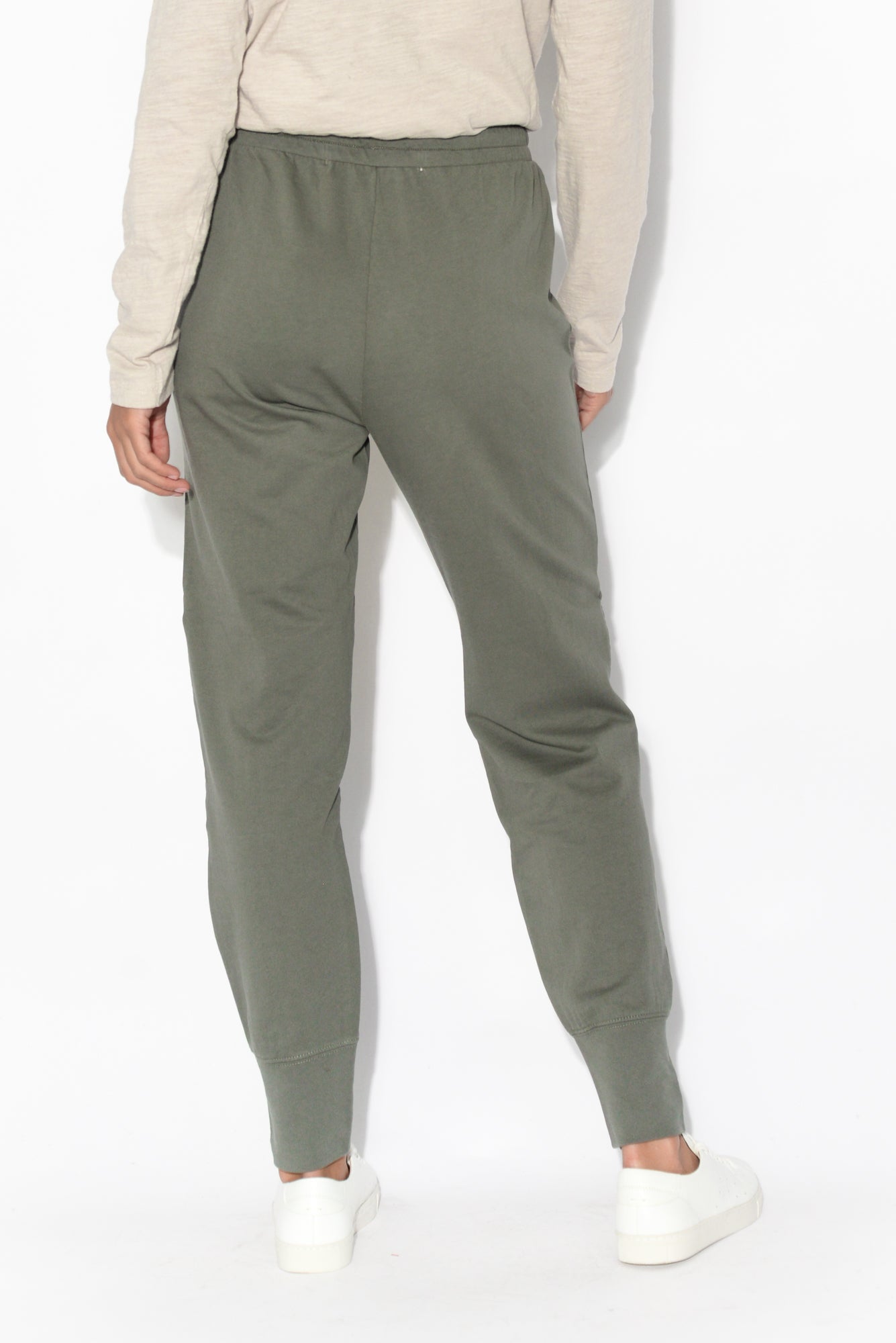 khaki drawstring joggers