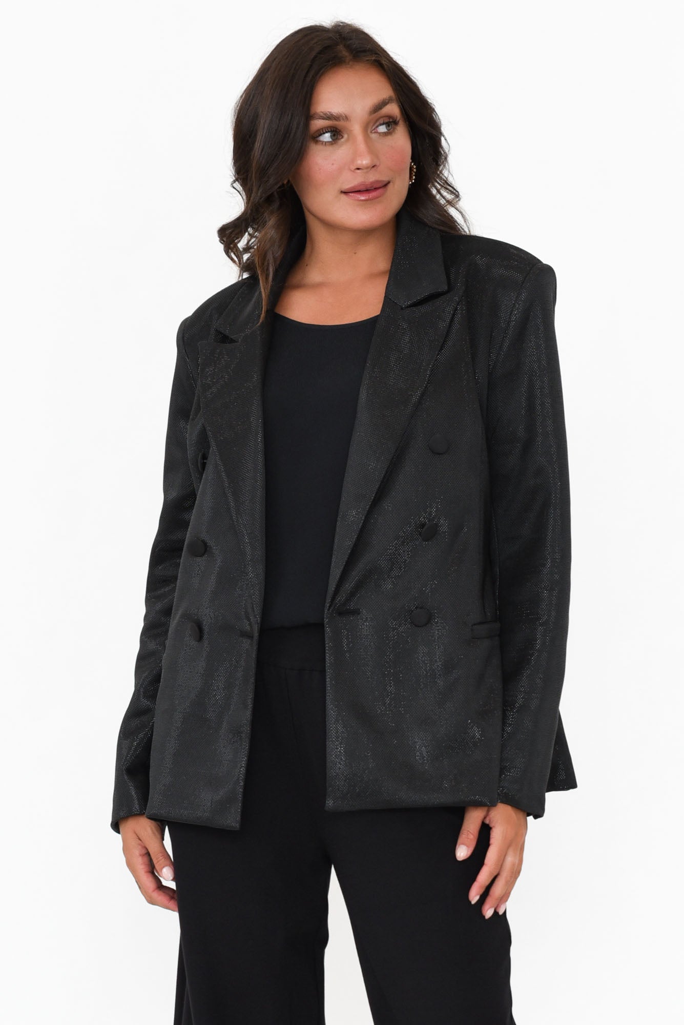 Roxy Black Metallic Blazer