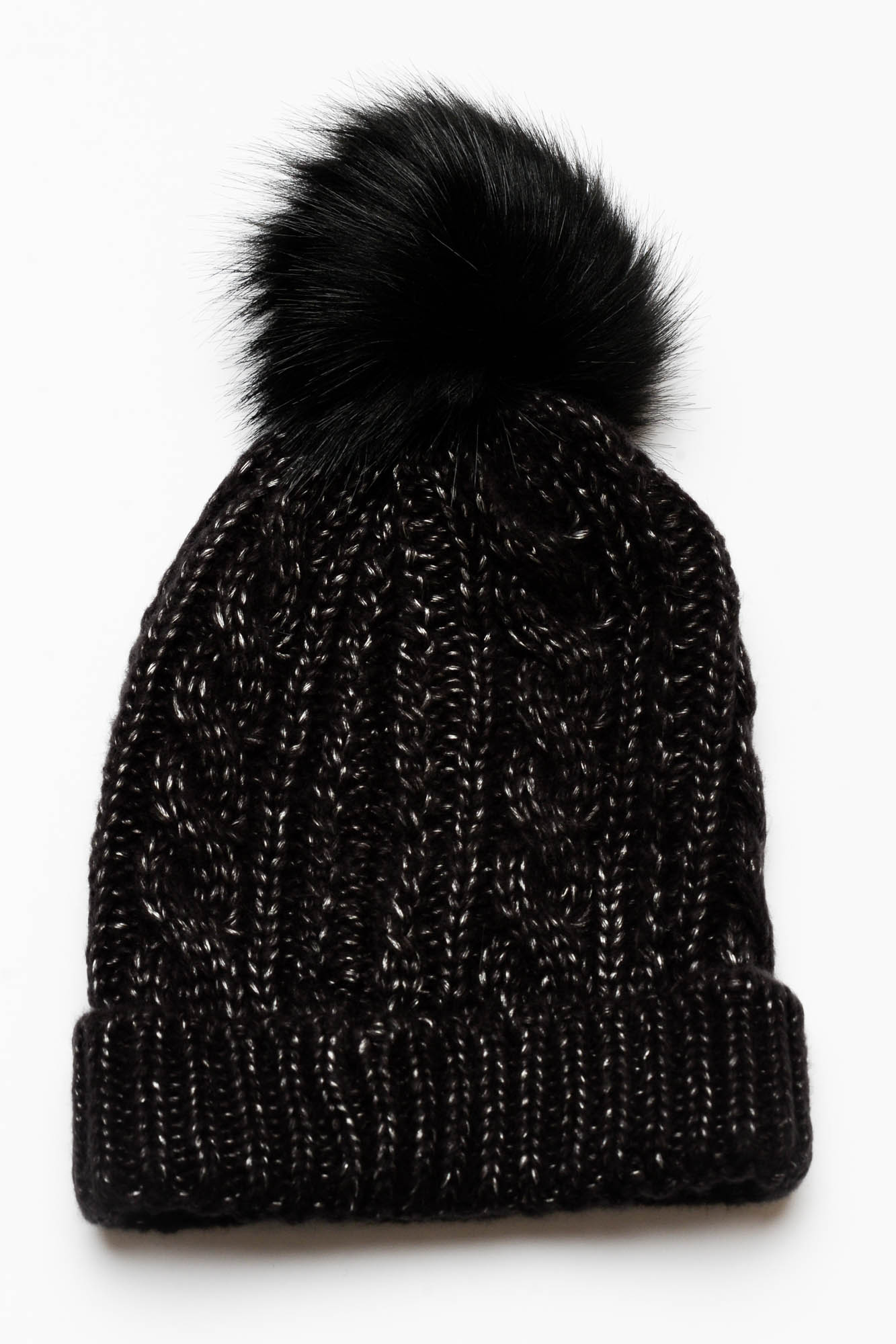 Stormie Black Pom Pom Beanie