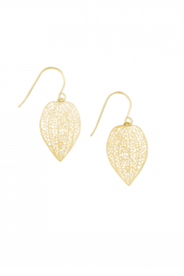 Gold Mini Leaf Lace Earrings