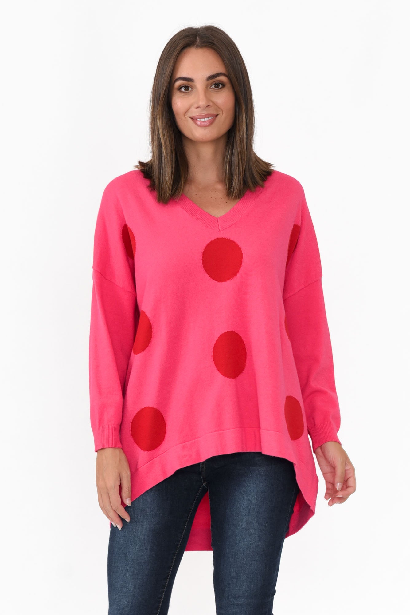 Wells Pink Spot Knit Jumper