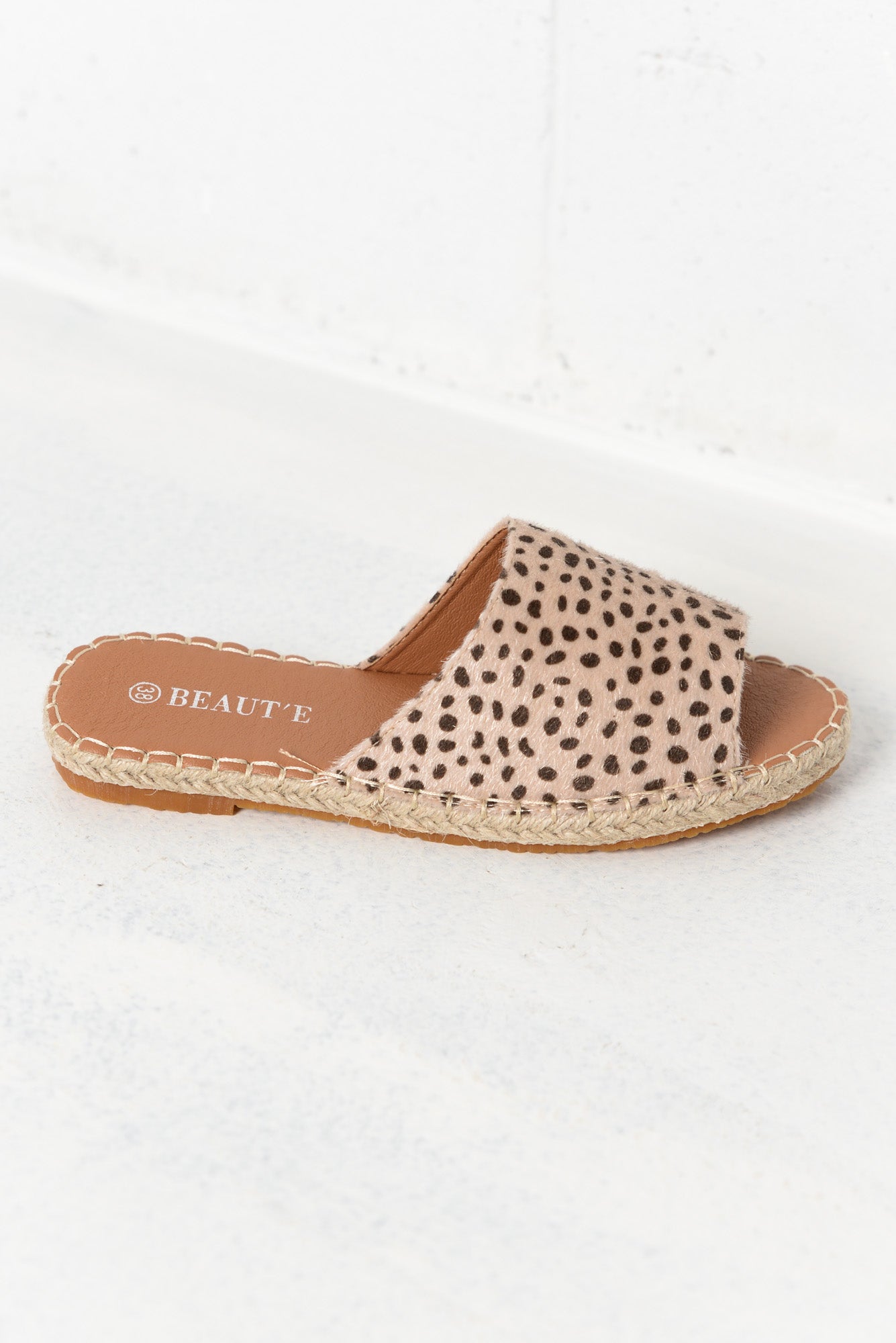 leopard espadrille slides