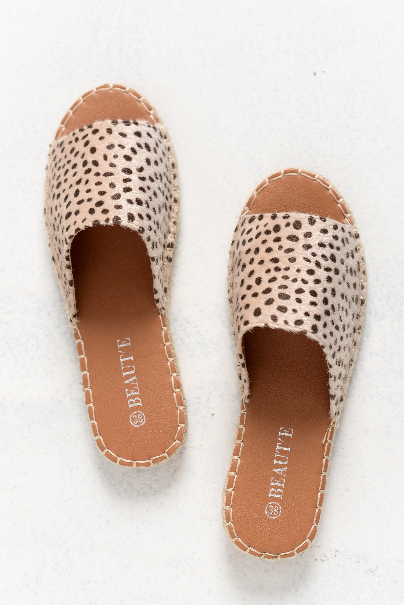 leopard espadrille slides