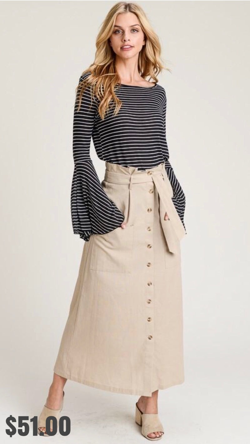 long button down skirt