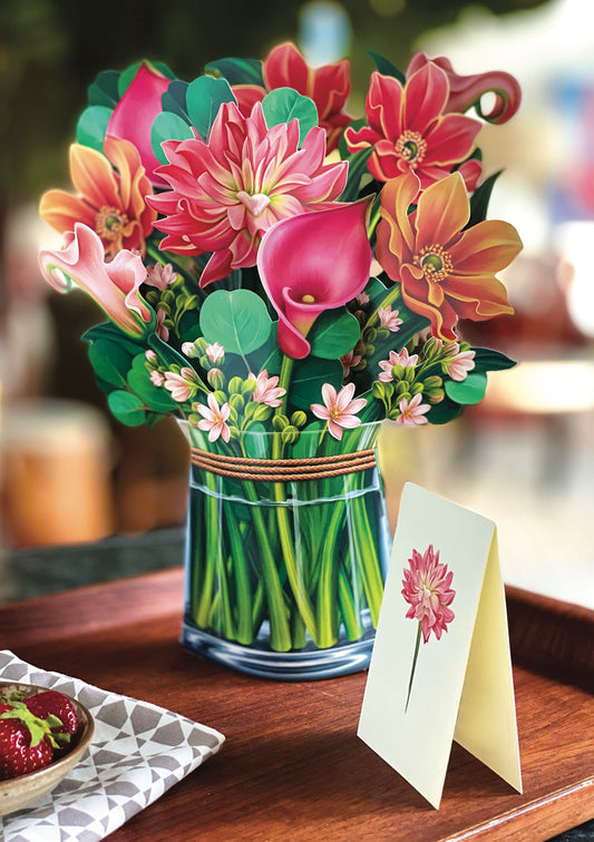 Tropical Bloom Pop-Up Bouquet Greeting Card