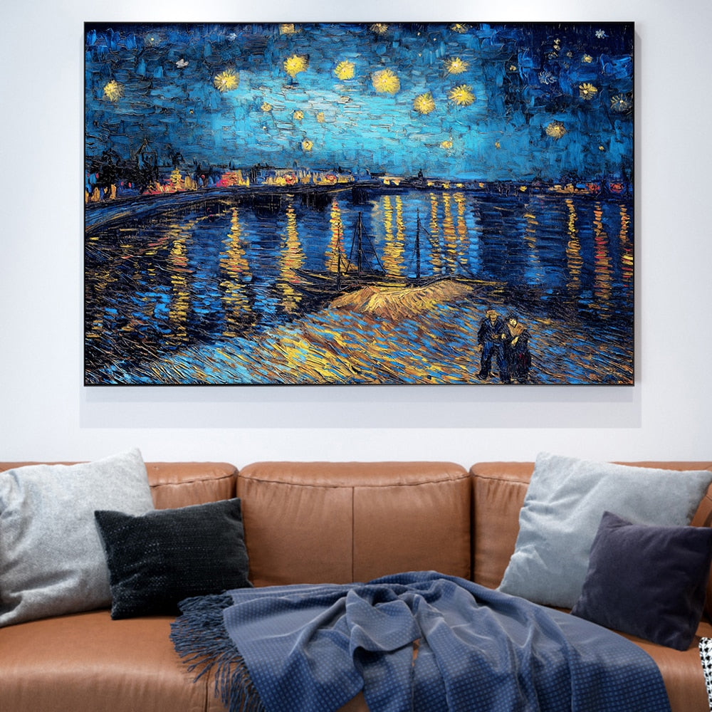 van gogh starry night over the rhone poster