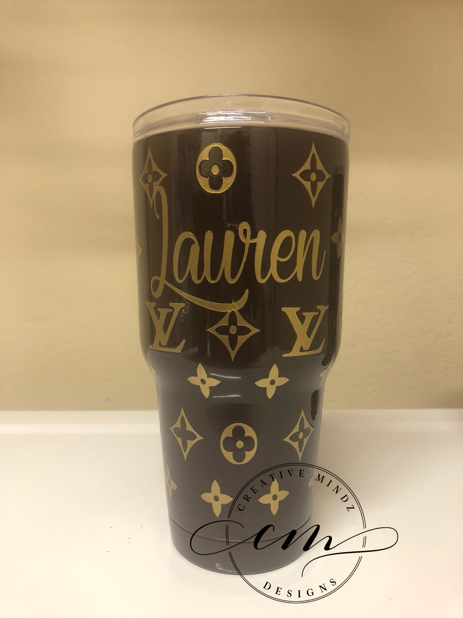 Louis Vuitton tumbler  Yeti cup designs, Glitter tumbler cups