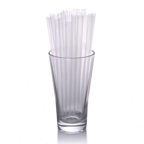 Set of 12 crystal clear glass straws 16cm / 6inch