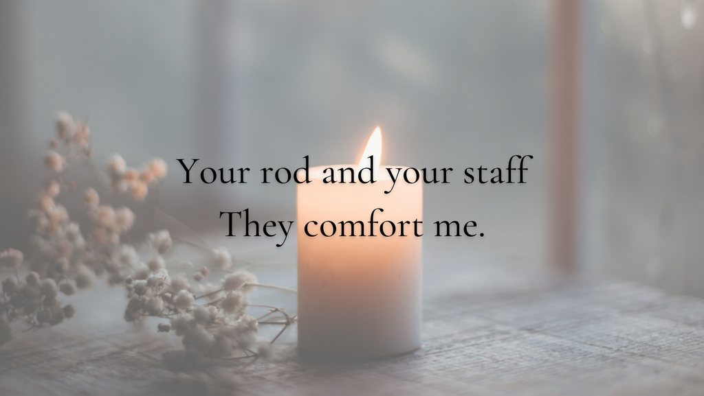 'Your rod and your staff  They comfort me.’   Psalm 23:4