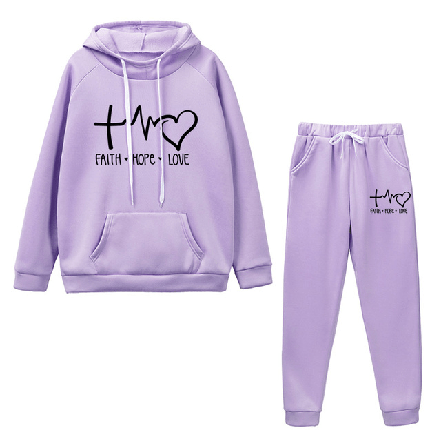 'Faith Hope Love' Christian Tracksuit Set | Religious Print Tracksuit ...