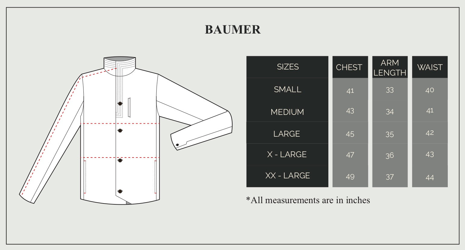 Baumer Size Guide