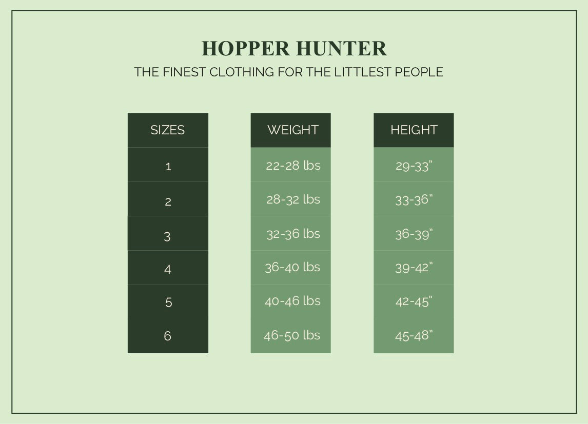 Hopper Hunter Size Guide