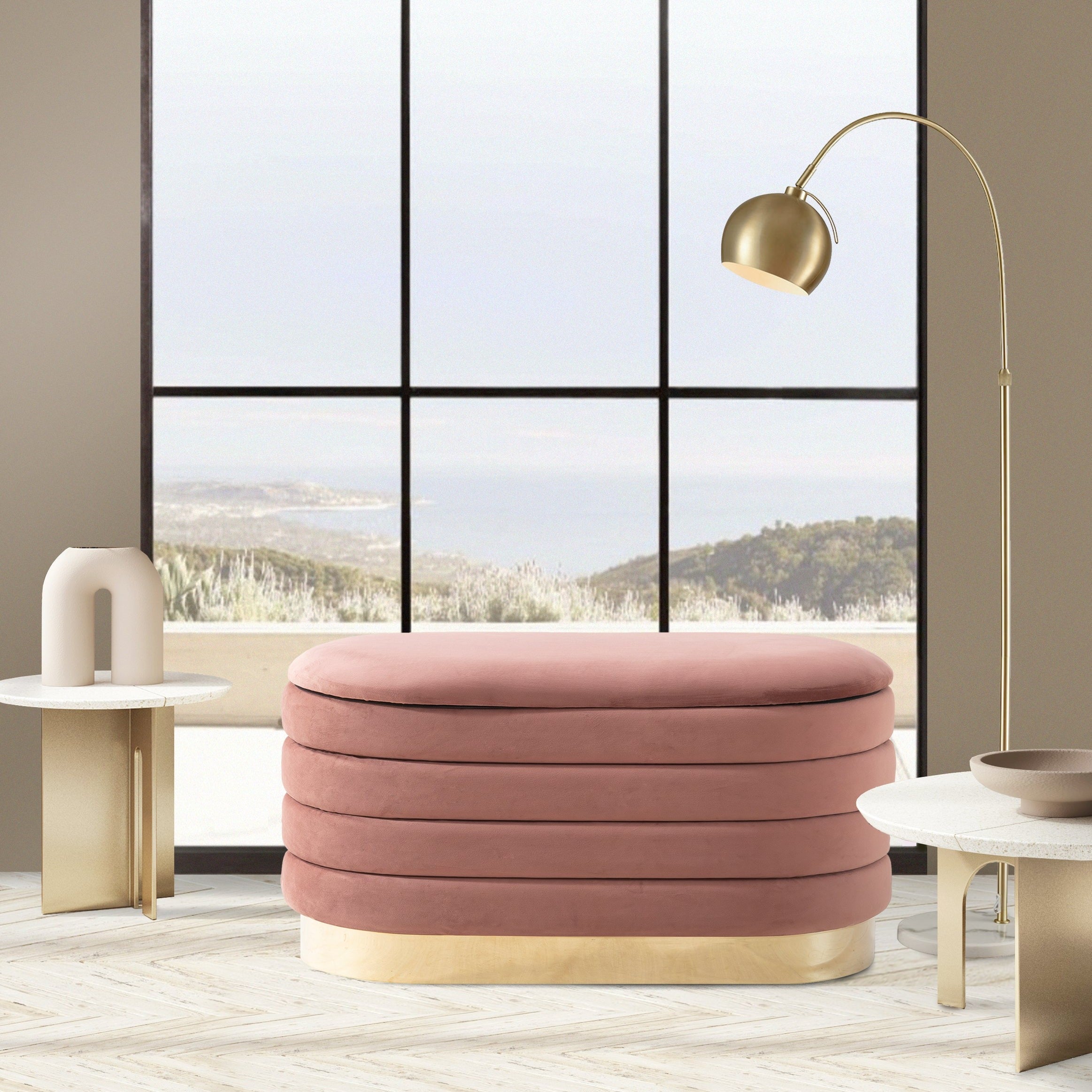 Nave Velvet Storage Bench
