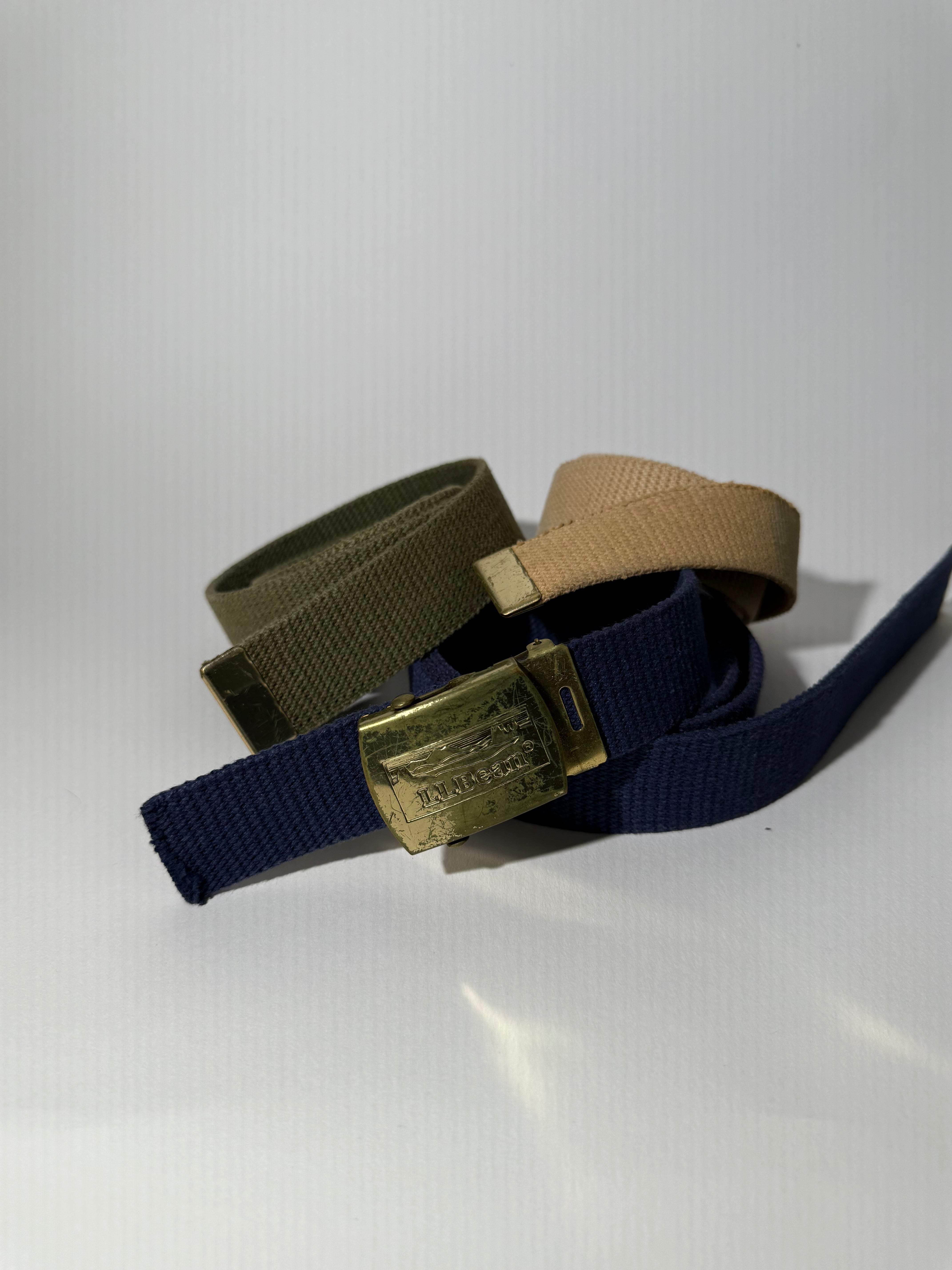 LL Bean Canvas Strap Belt Set