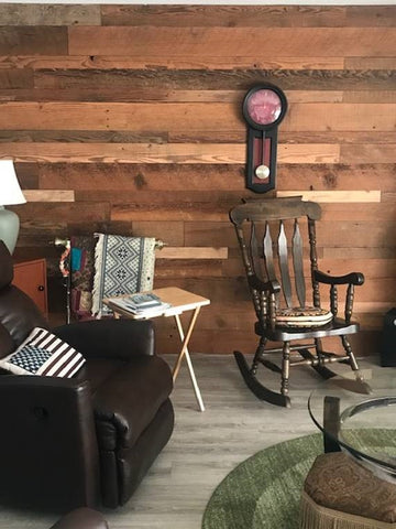 Installed barn wood accent wall!