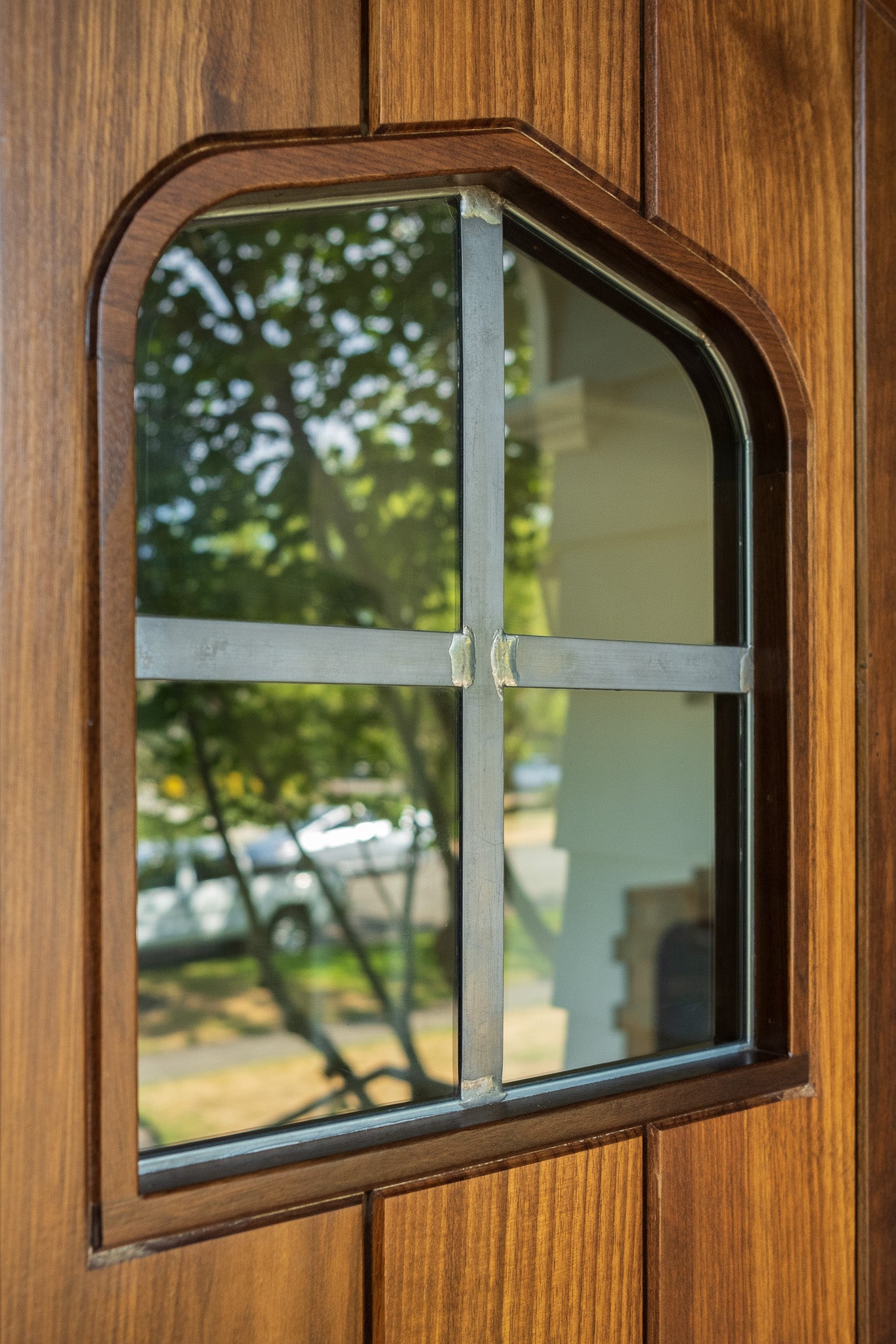 leaded glass door window