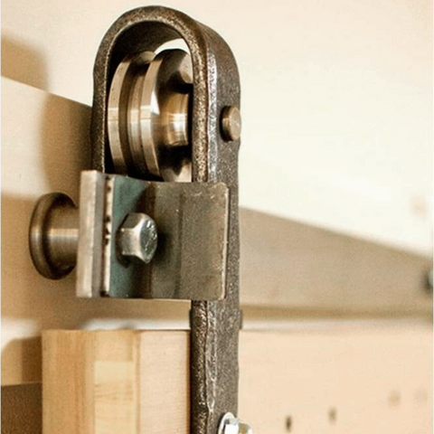 5. Hammered Metal Barn Hardware is an amazing option for rustic living spaces