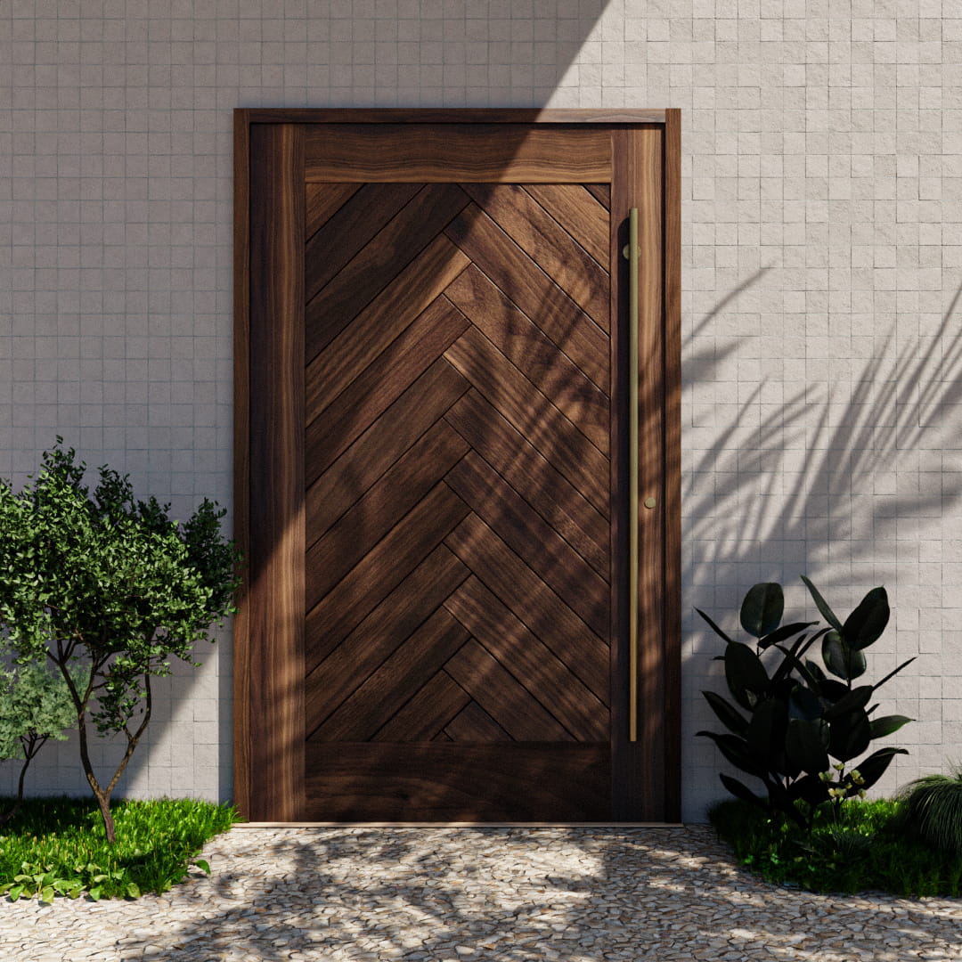 herringbone pivot door on coastal door