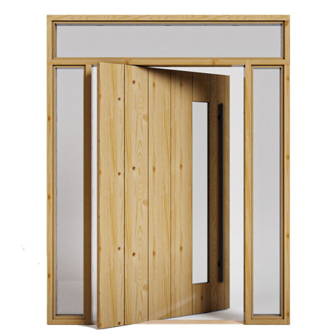 pivot door with side lights and side window 