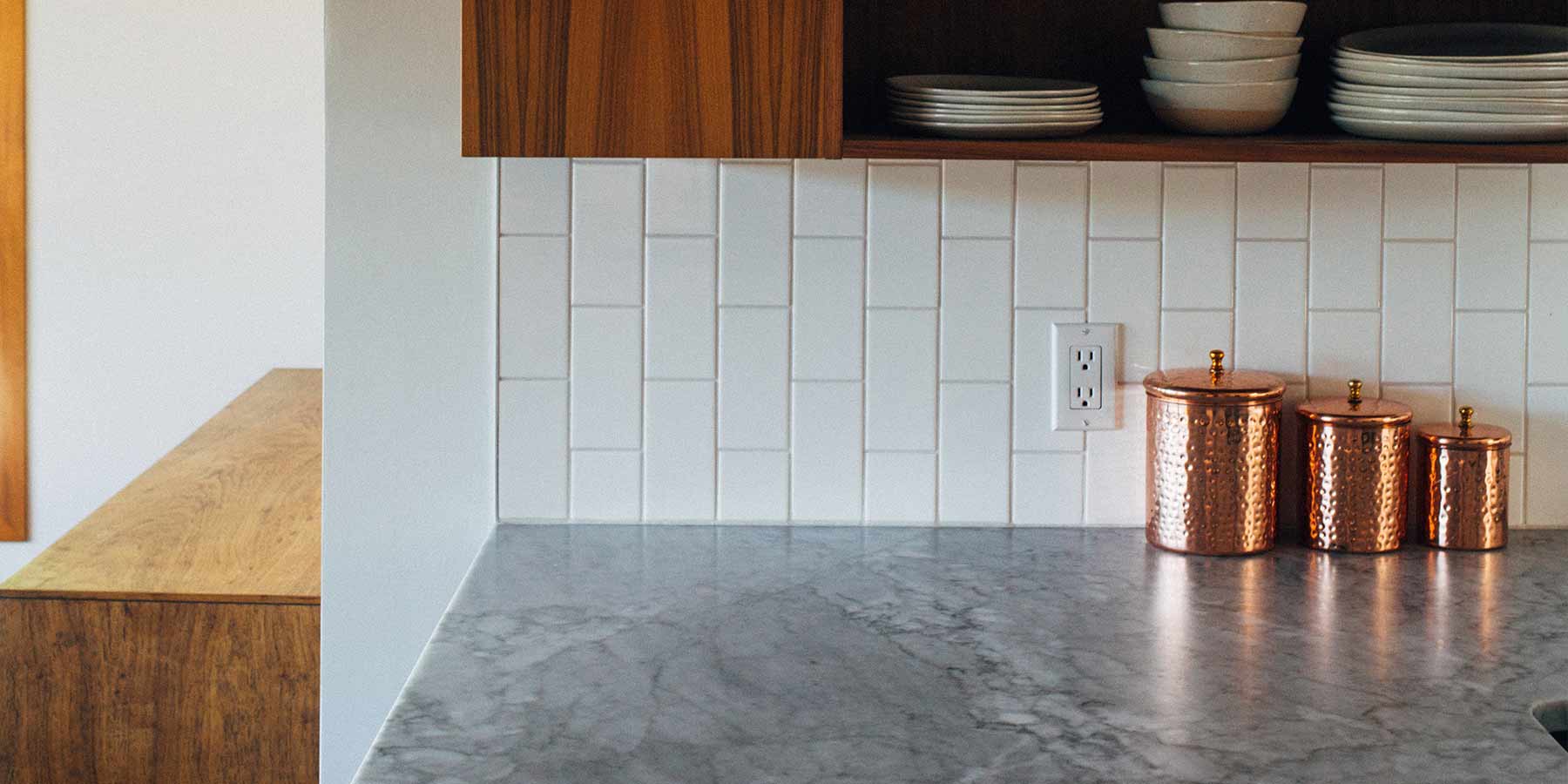 minimal and clean kitchen counter space