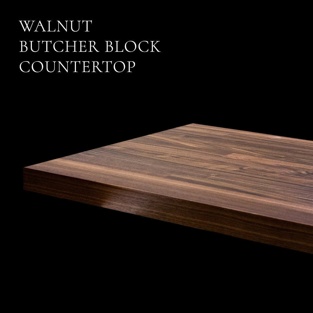 walnut butcher block countertop close up