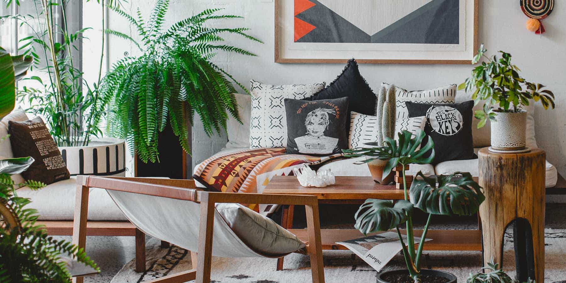 Boho Décor Ideas by RealCraft: Room decorated with multiple indoor plants