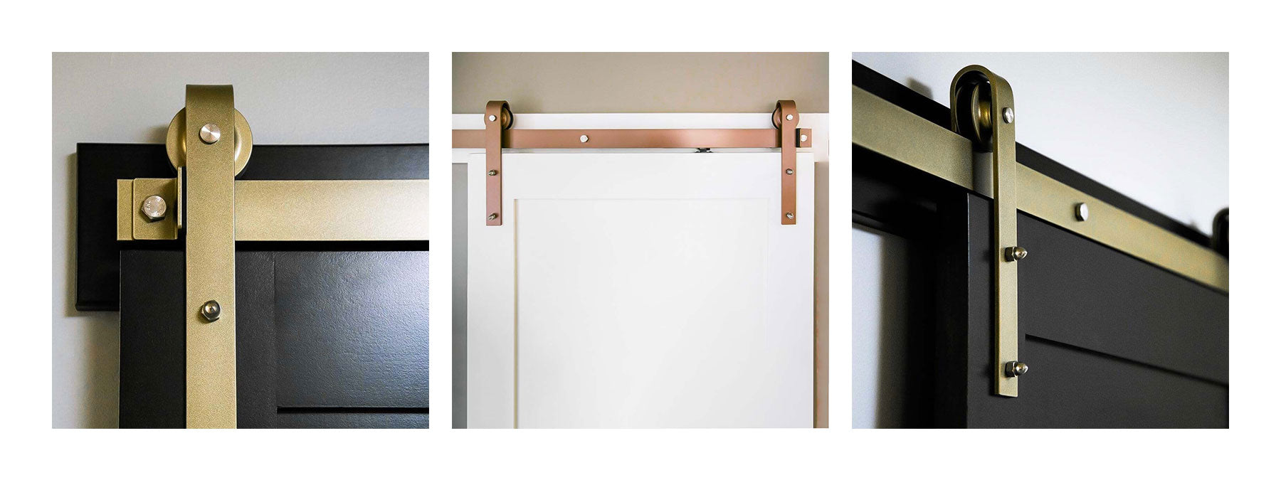 Metallic Powered Coated  Classic Barn Door Flat Track hardware by RealCraft