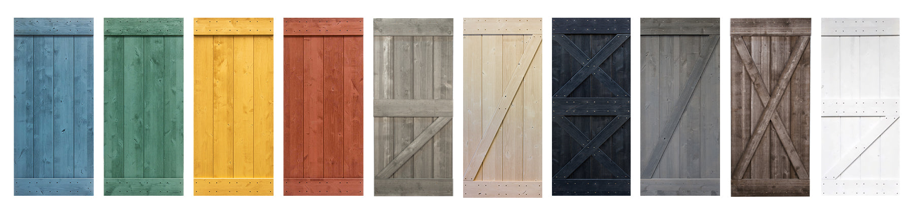 Ten barn door design and colors 