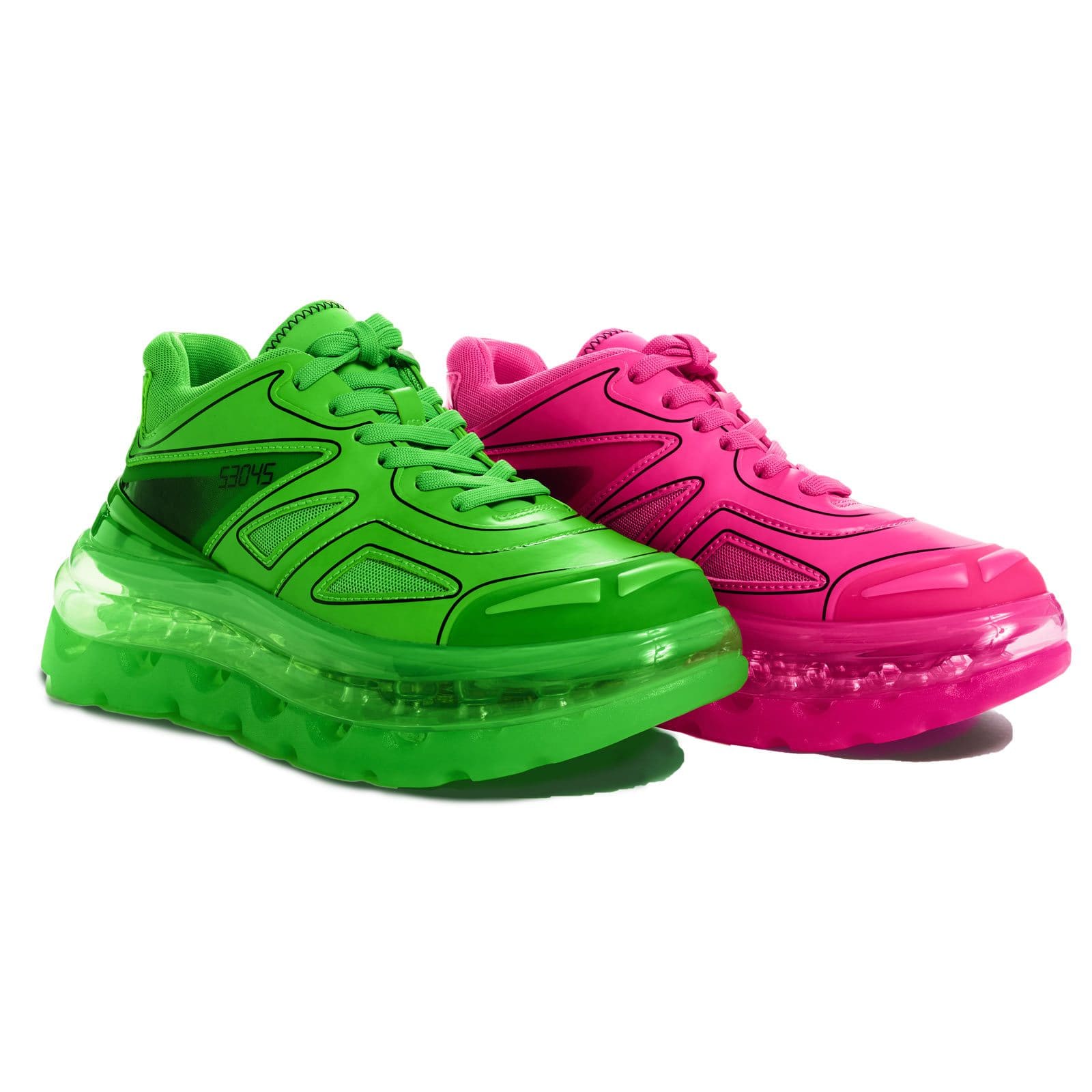 neon pink tennis shoes