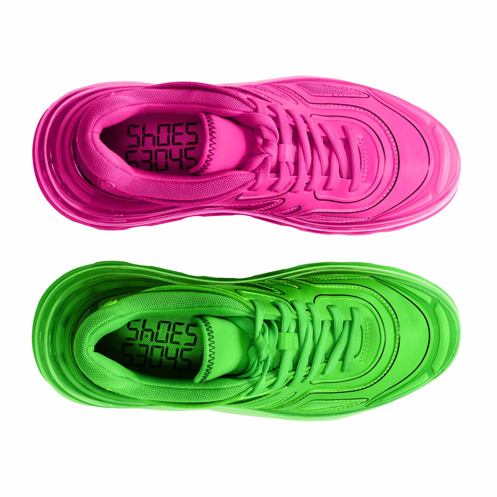 pink green shoes