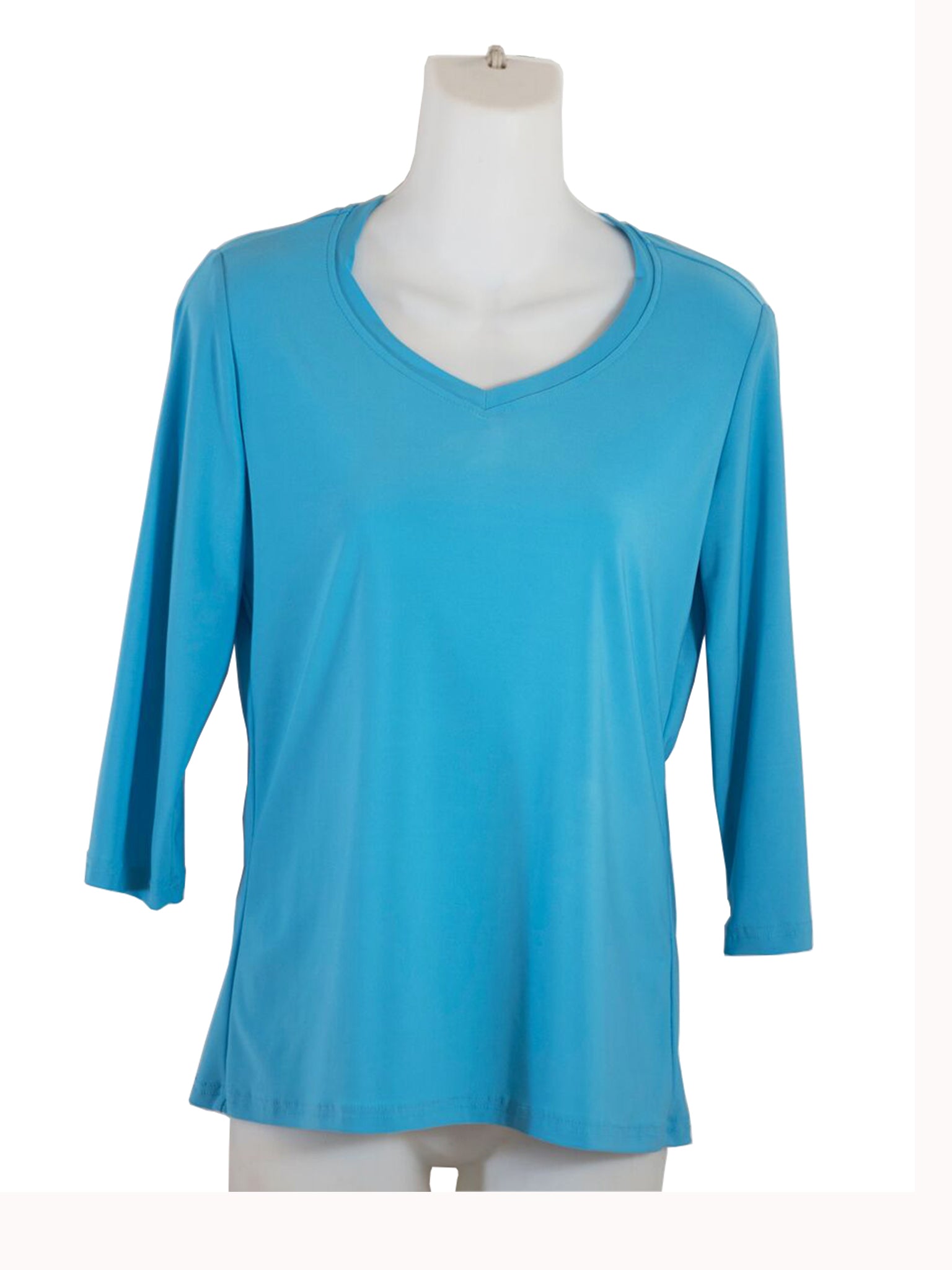 Womens Turquoise V Neck 3/4 Slv Blouses Wholesale Pack. Made in the US ...