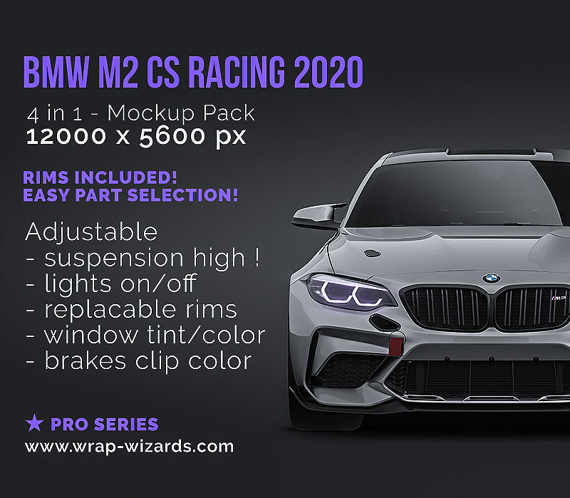 Download BMW M2 CS Racing 2020 glossy finish - all sides Car Mockup ...