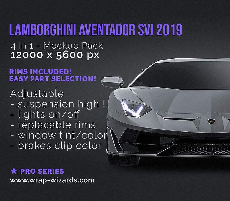 Download Lamborghini Aventador SVJ 2019 glossy finish - all sides Car Mockup Te - Wrap-Wizards.com ...