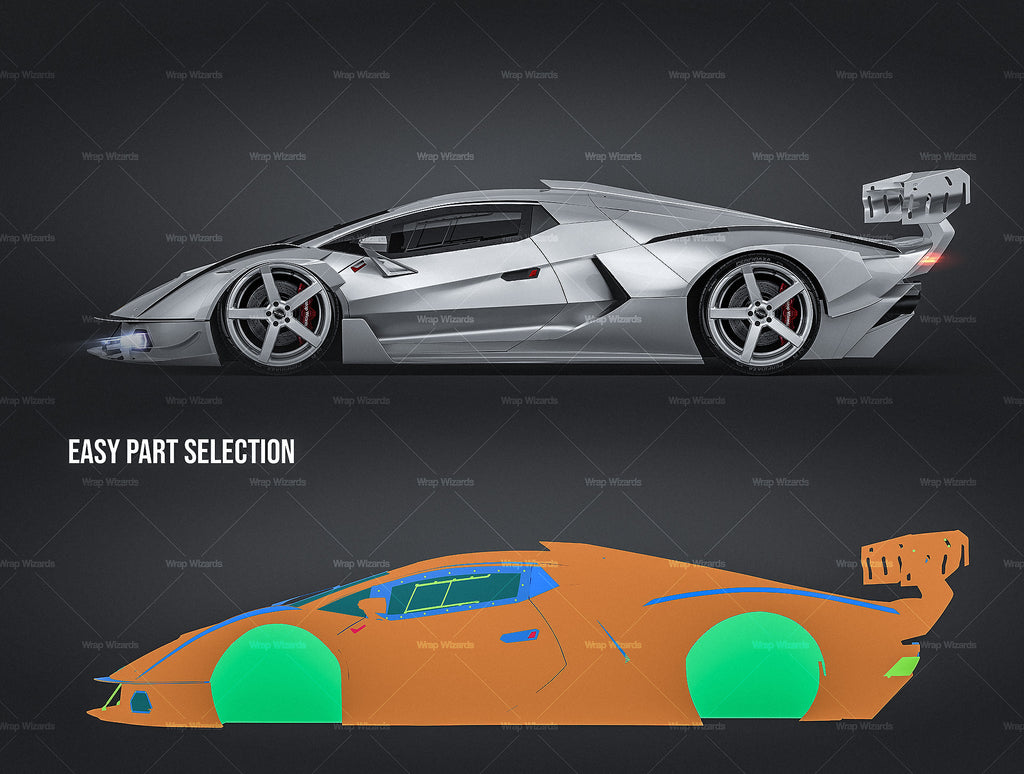 Download Lamborghini Essenza SCV12 2021 all sides Car Mockup Template.psd - Wrap-Wizards.com - Premium ...