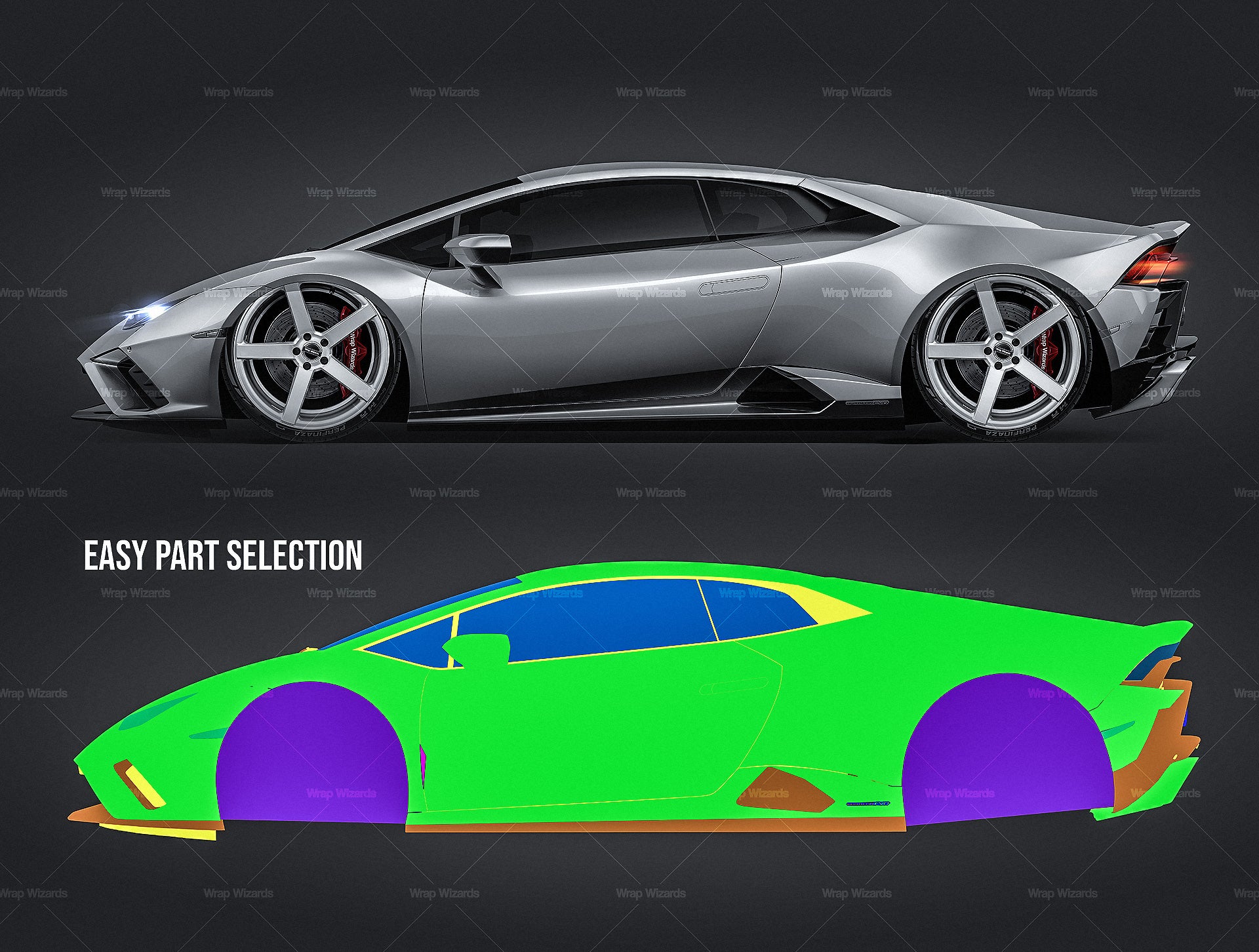 Lamborghini Huracan Evo RWD 2021 glossy finish - all sides Car Mockup –   - Premium Car Mockups Templates